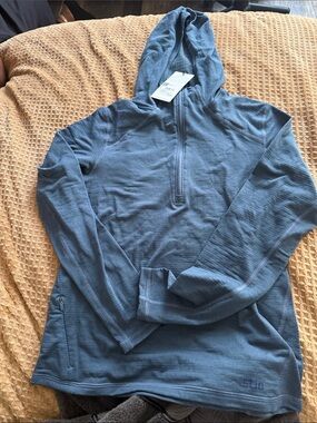 Stio Men's Slate Blue Zip-Up Hooded Pullover